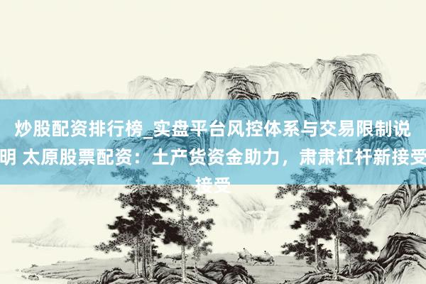 炒股配资排行榜_实盘平台风控体系与交易限制说明 太原股票配资：土产货资金助力，肃肃杠杆新接受
